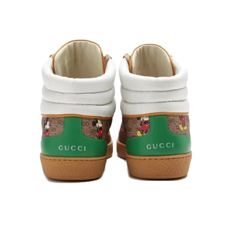 Disney x GUCCI ACE Stylish Skateboarding Shoes Men's White Umber-3