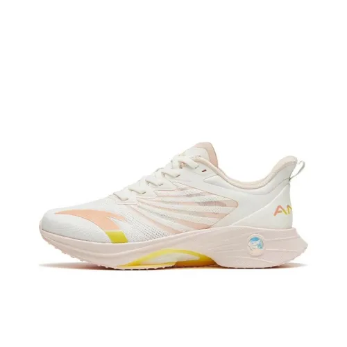 Anta MACH 3.0 Cushioning Anti Slip And Wear Resistant Low Top Running Shoes Women's White Pink