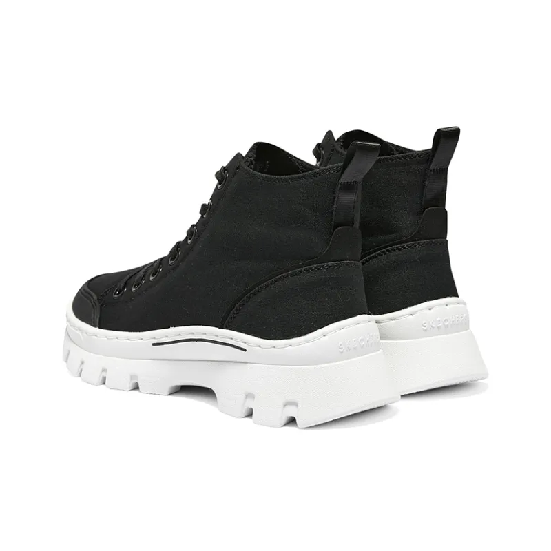 Skechers Roadies Anti Slip Wear Resistant Breathable Lightweight Cushioning High Top Canvas Shoes Women's Black-3