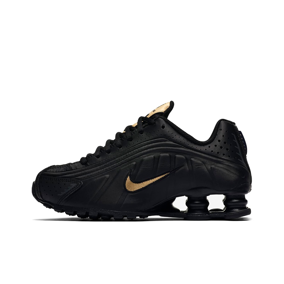 Nike Shox R4 Black Metallic Gold GS POIZON