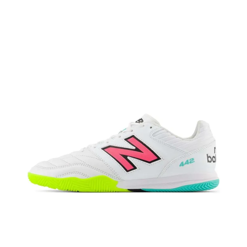 New Balance 442 Pro Indoor V2 White Hi Lite Neon Pink-0
