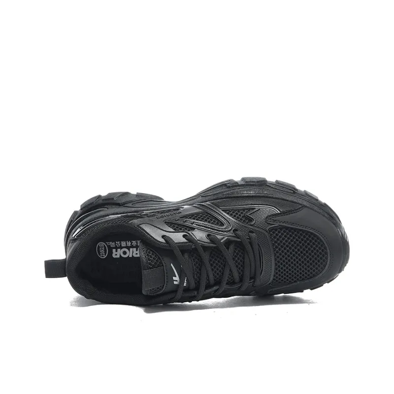 Warrior Wear Resistant Breathable Slip Resistant Low Top Chunky Sneakers Women's Phantom Black-2
