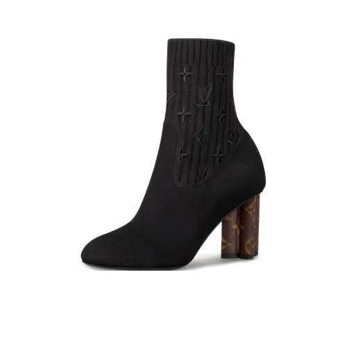 LOUIS VUITTON Silhouette Ankle Boots Women's Black