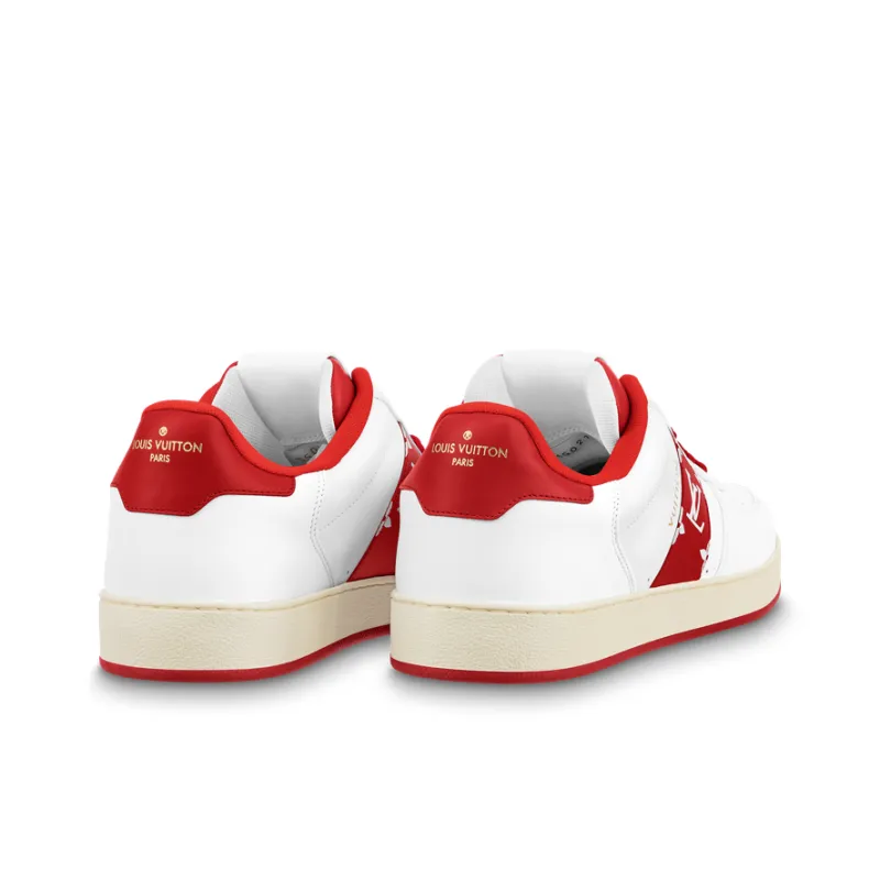 LOUIS VUITTON Rivoli Sneakers 'White With Red Side Monogram Band'-2