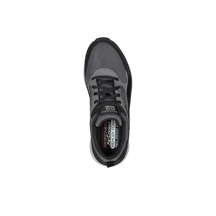 Skechers D'lux Walker Casual Shoes Men Low Top Black/Charcoal Gray-2