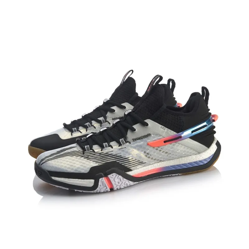 LINING Quick Start Badminton Shoes Men Low Top Gray Black-2