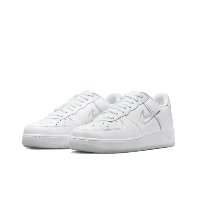 Nike Air Force 1 Low '07 Retro Color Of The Month Jewel Swoosh Triple White-2