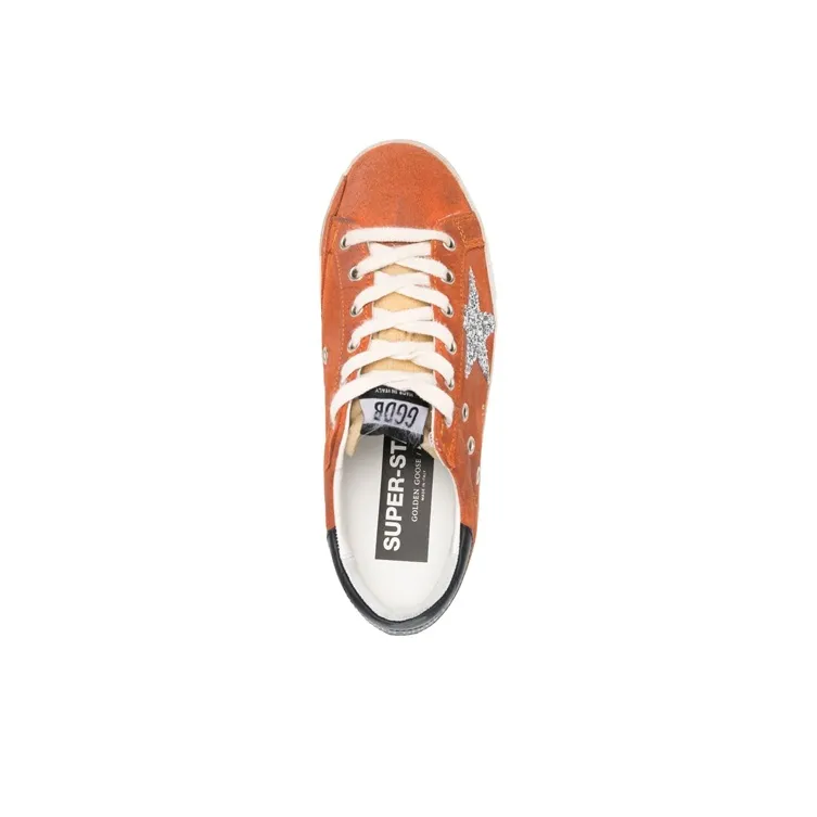 Golden Goose Super Star Stylish Skateboarding Shoes Women's Orange Black Old fashioned-4