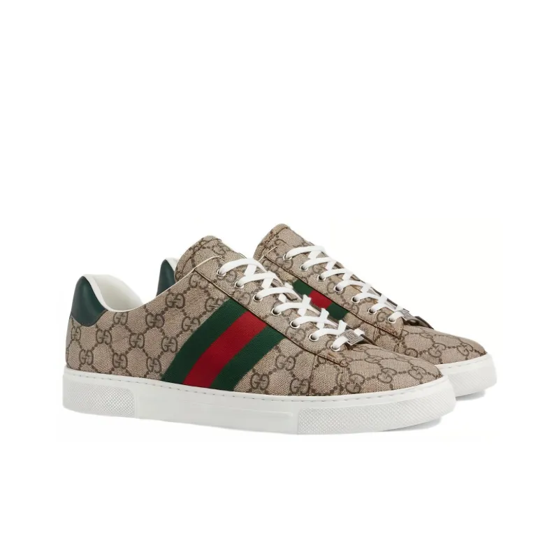 GUCCI Ace 'GG Crystal Canvas Beige'-2
