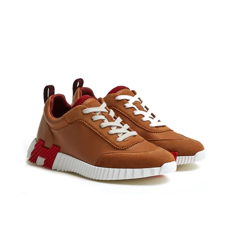 HERMES Bouncing Anti Slip Wear Resistant Low Top Casual Shoes Men's Brown-1