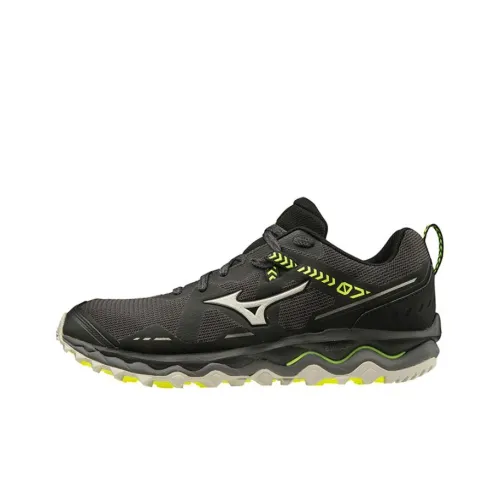 Mizuno Wave Mujin 7 Anti Slip And Wear Resistant Breathable Low Top Running Shoes Men's Black Yellow