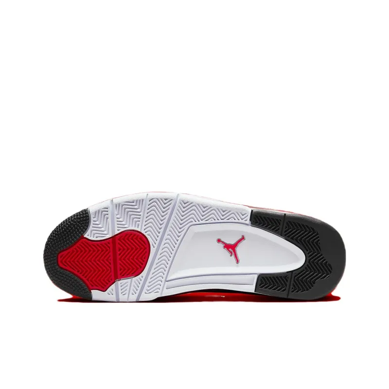 Jordan Dub Zero Cushioning Anti-Slip And Wear-Resistant Mid-Top Vintage Basketball Shoes Men's White Black Red-5