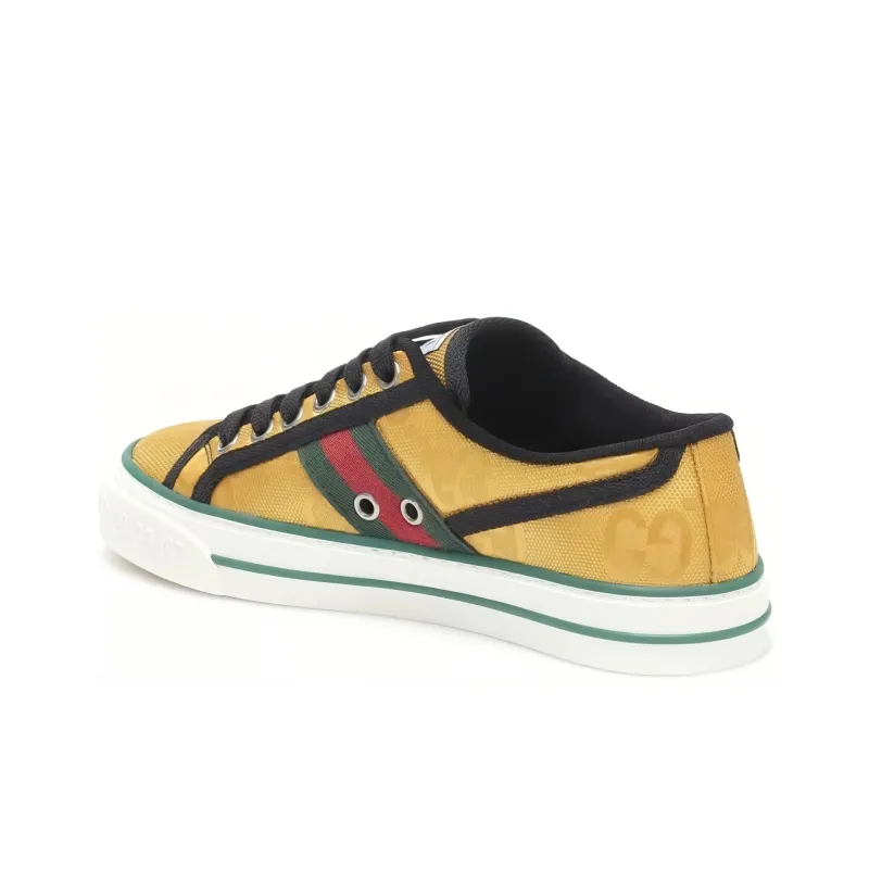 GUCCI Tennis 1977 Low Top Skateboard Shoes Women's Yellow-2
