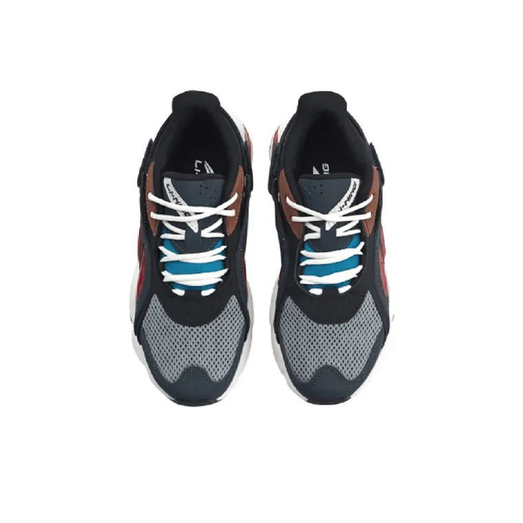 LiNing Butterfly Anti Slip And Wear Resistant Breathable Low Top Chunky Sneakers Women's Ebony Black-2
