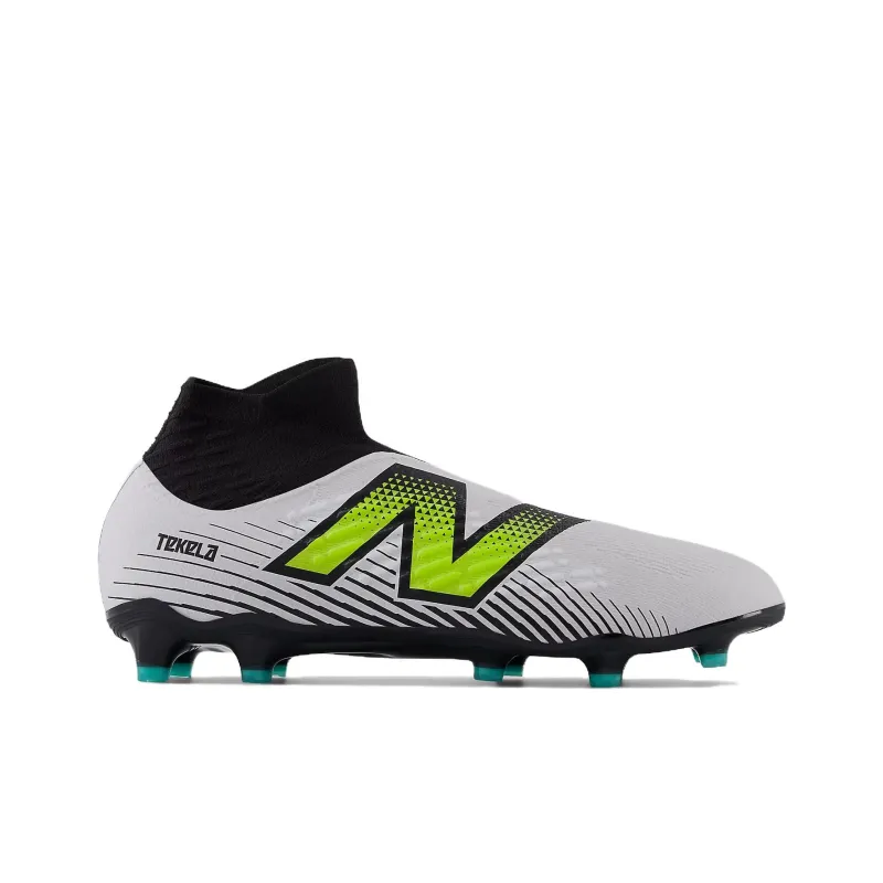 New Balance Tekela V4 FG Rubber Long Studs Anti Slip Wear Resistant Soccer Shoes Unisex White-1