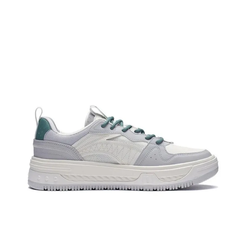 LiNing Xianchu V2 Anti Slip And Wear Resistant Height Increasing Low Top Skateboard Shoes Men's Light Smoke Gray Ecru-1