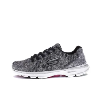 Skechers Go Walk 3 Anti-Slip Wear-Resistant Low-Top Sports Casual Shoes Women's Gray Black