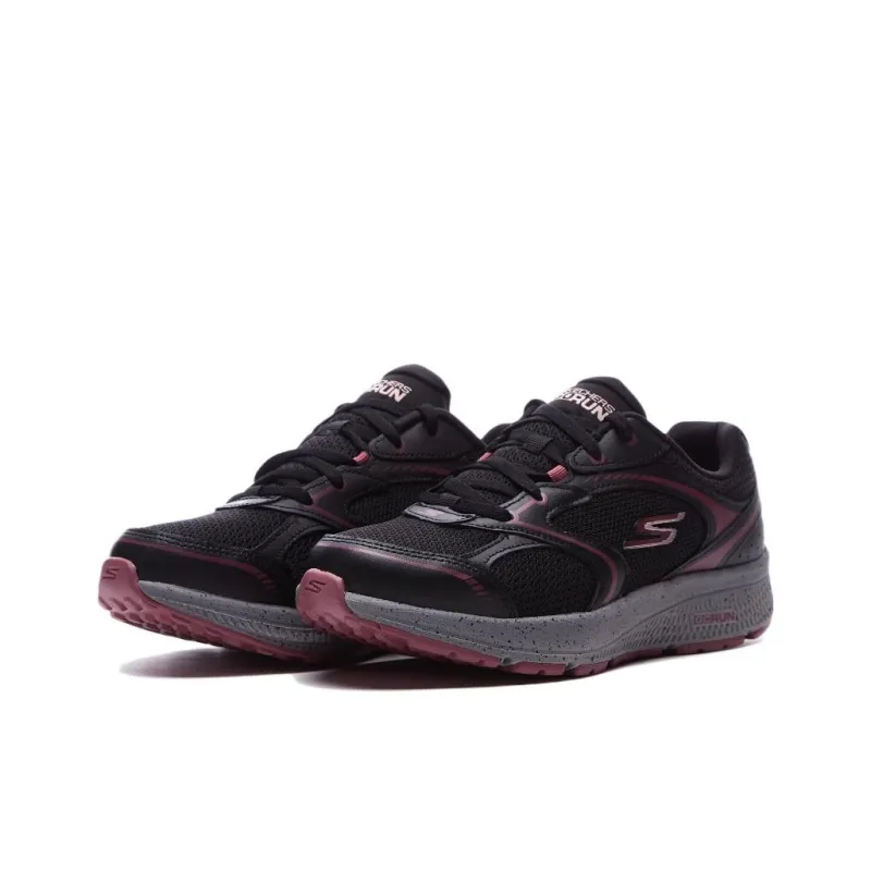 Skechers Go Run Consistent Cushioned Slip Resistant Abrasion Resistant Low Top Training Running Shoes Women's Black Red-2