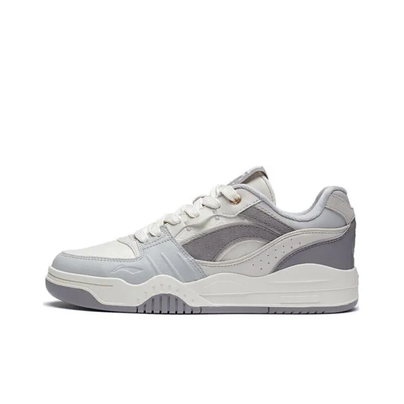 LiNing Yuebai Abrasion Resistant Breathable Low Top Skateboard Shoes Women's Gray-0
