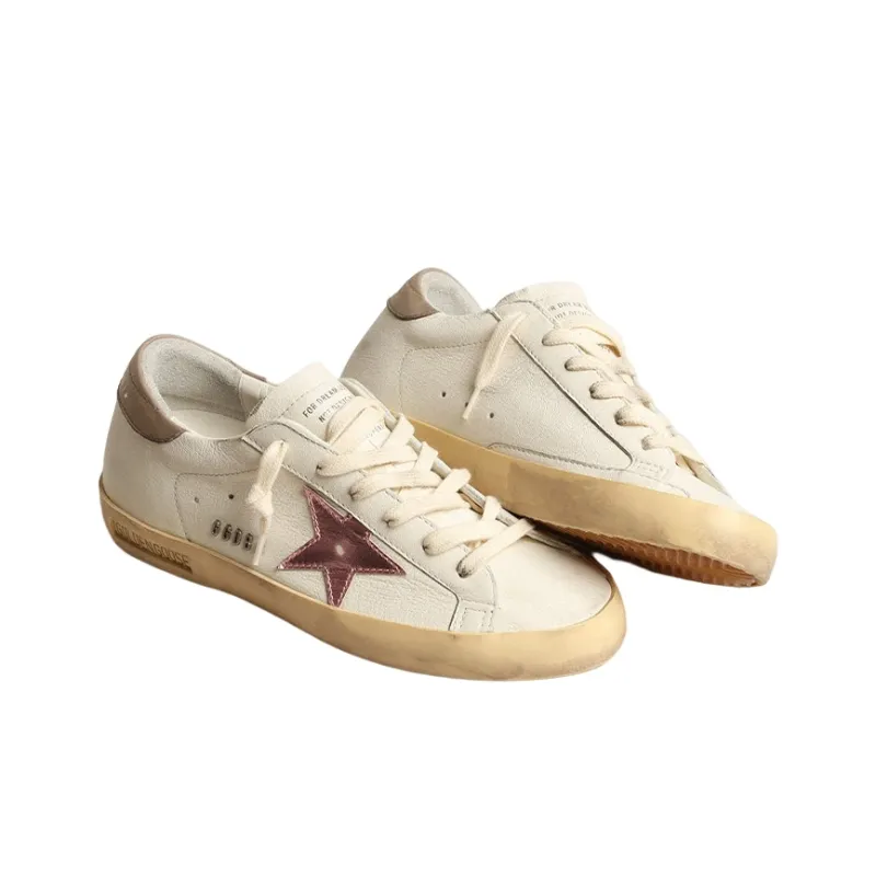 Golden Goose Super Star White Antique Pink Metallic Women's-2