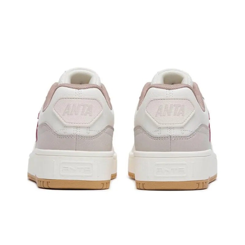 Anta 982GZ Anti Slip And Wear Resistant Breathable Low Top Skateboard Shoes Men's White Gray Red-4