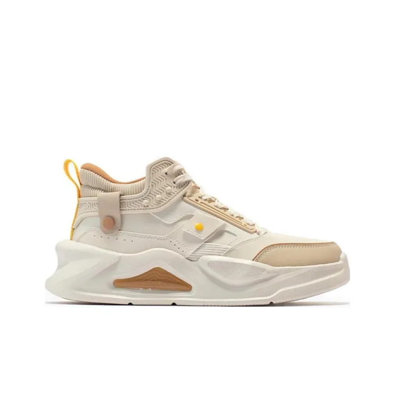 361° Jincheng SE Fleece Lined Warm Cushioning Anti Slip And Wear Resistant Low Top Casual Shoes Men's White Yellow-1
