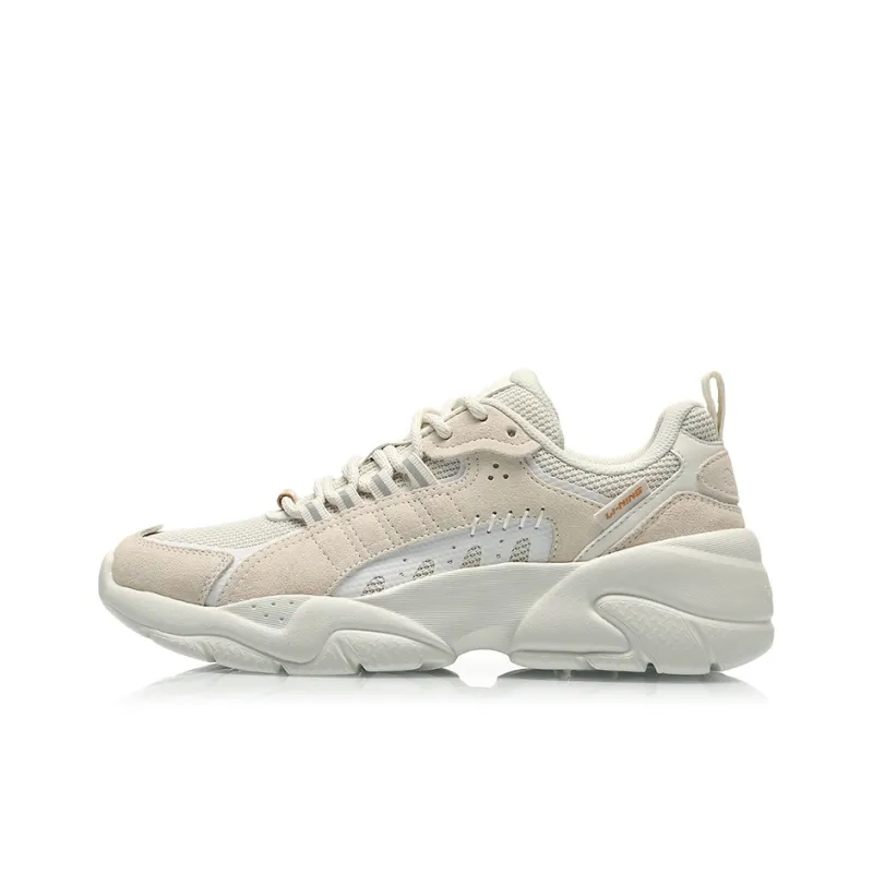 LiNing Moonchaser Cushioning Anti Slip Wear Resistant Breathability Low Top Sports Casual Shoes Women's White-0