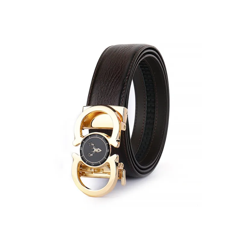 PISHUSHU Business Casual Commute Tricolor Optional Cow Leather Leather Belts Men's Width  3.5cm-0
