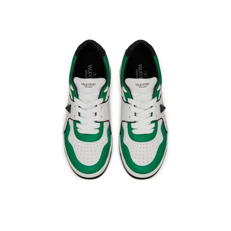 Valentino One Stud Low 'White Green'-3