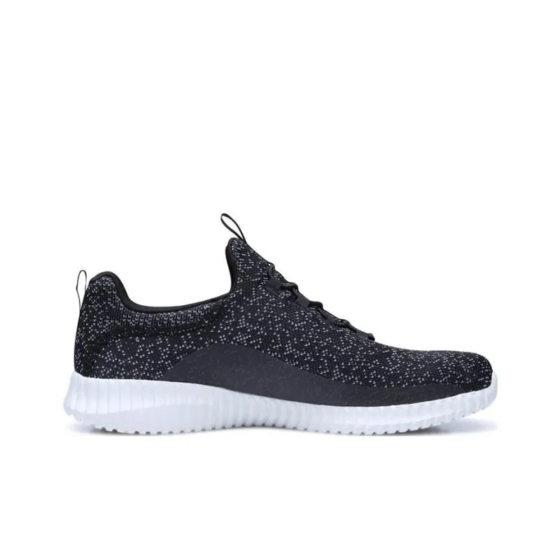 Skechers Elite Flex Muzzin Cushioning Anti-Slip And Wear-Resistant Low-Top Sports Casual Shoes Black White-1