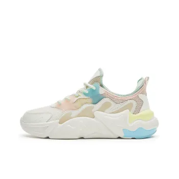 Erke Rain Casual Shoes Women's Low Top Ivory White/Lake Blue
