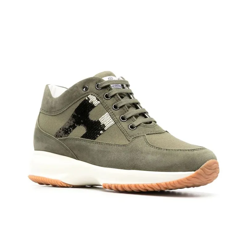 HOGAN Interactive Low-Top Sports Casual Shoes Women's Green-2