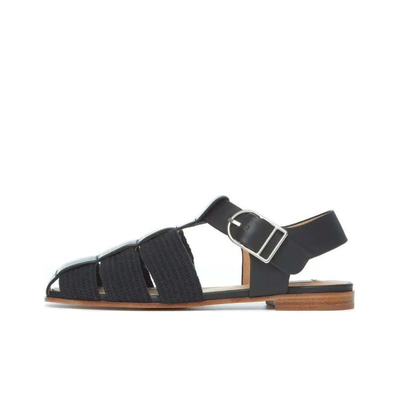 GABRIELA HEARST Calla Roman Sandals Women's Black-0