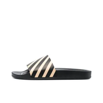 OFF WHITE Diag Slider Black Beige
