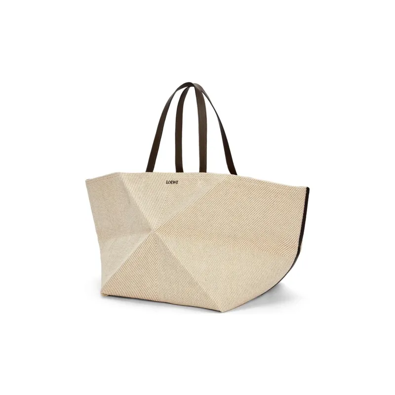 LOEWE Jacquard Canvas Canvas Bag Tote Bag Shopping Bag Handbag Unisex Beige-1