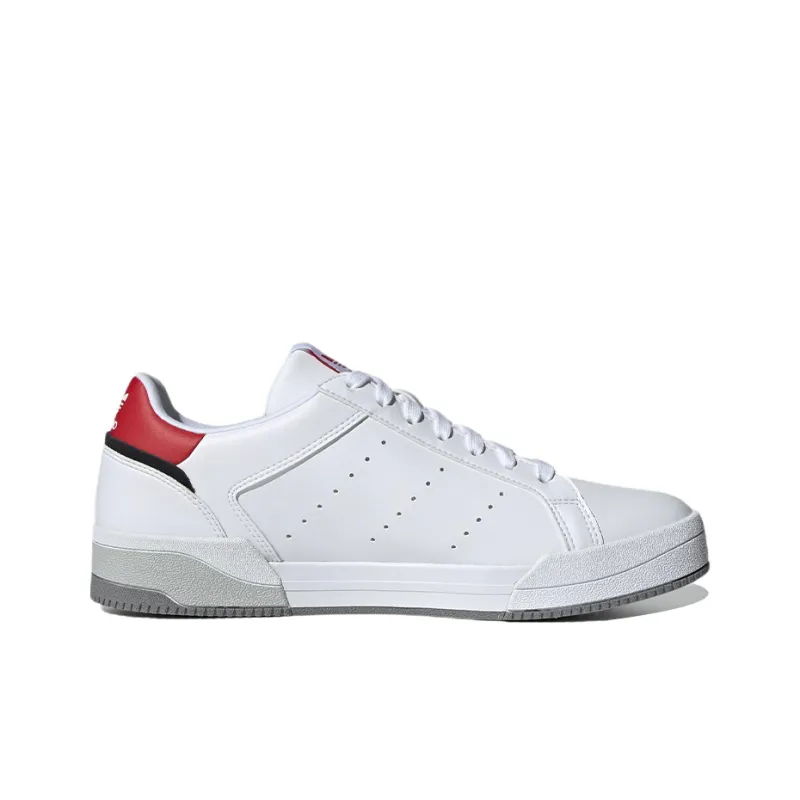 Adidas Originals Court Tourino Slip Resistant Cushioning Wear Resistant Low Top Skateboard Shoes Unisex White Red-1