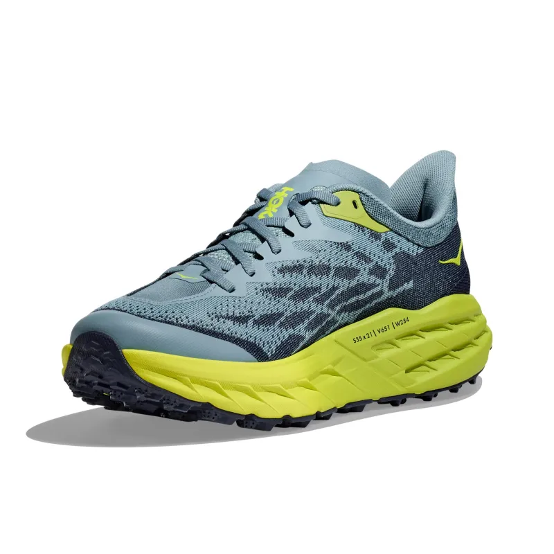 HOKA ONE ONE Speedgoat 5 Stone Blue Dark Citron-2