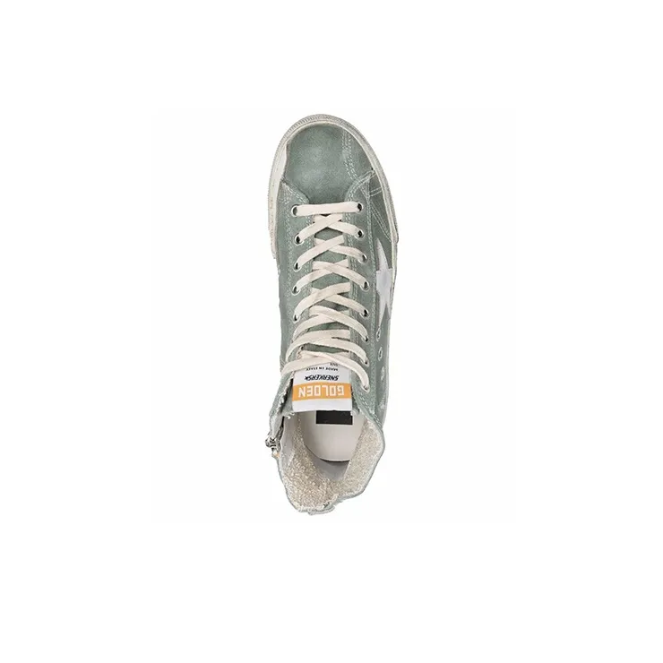 Golden Goose Francy High Top Stylish Skateboarding Shoes Women's Green-4