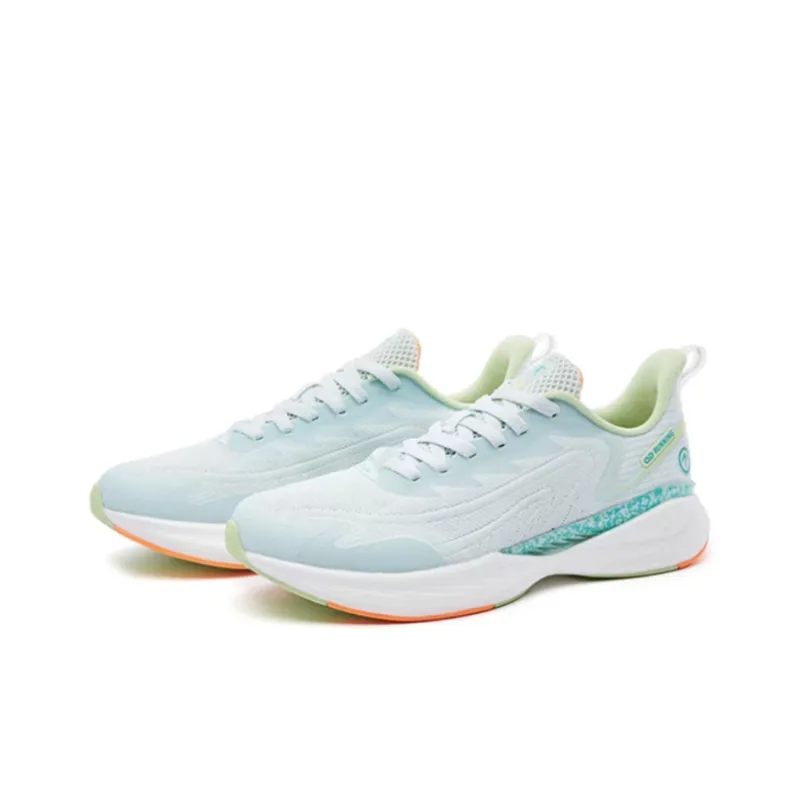 QIAODAN Flying Shadow Team1.0 Cushioned Wear-Resistant Lightweight Low-Top Running Shoes Men's Shimmer Green-2