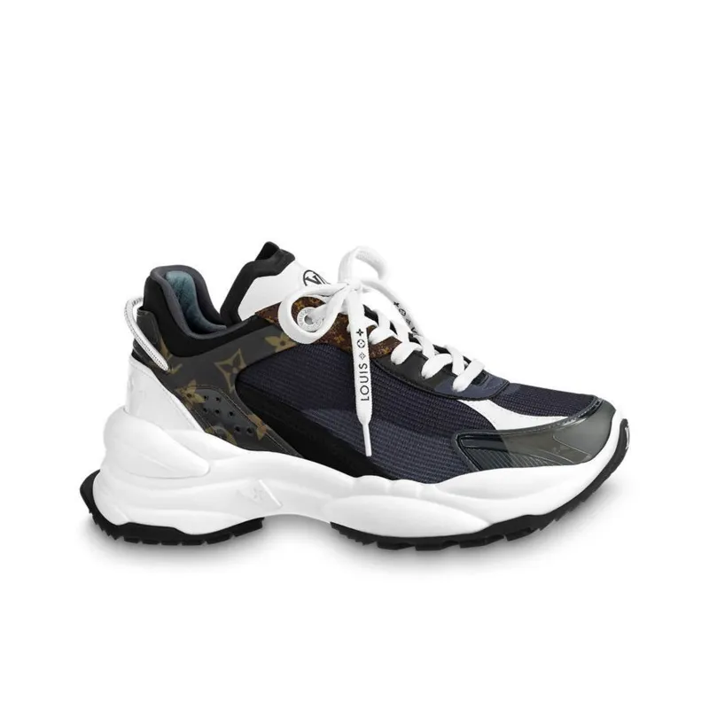 LOUIS VUITTON Run 55 Anti-Slip Wear-Resistant Low-Top Casual Shoes Women's White Gray-1