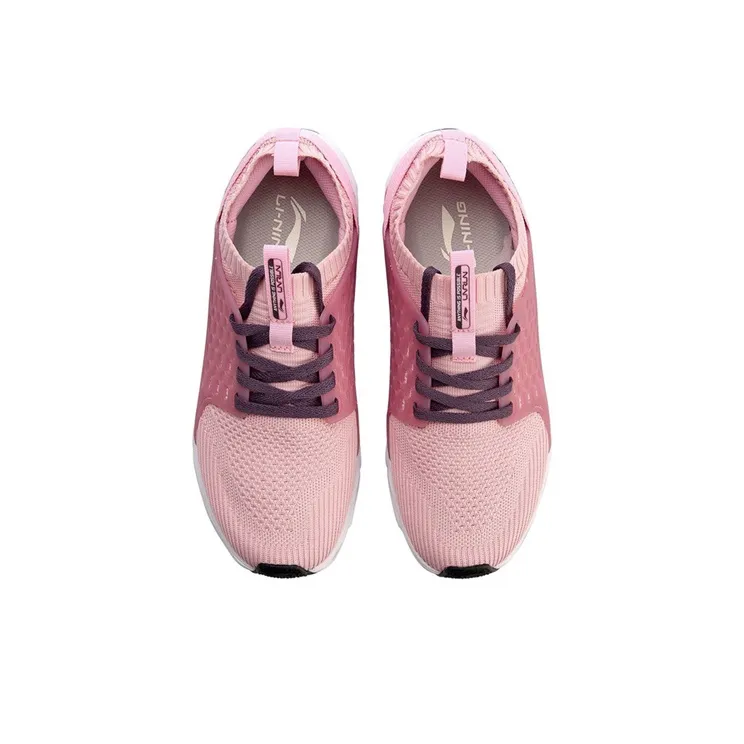 LiNing Li Ning Arc Cushioned Anti Slip Wear Resistant Breathable Lightweight Low Top Running Shoes Women's Pink-3
