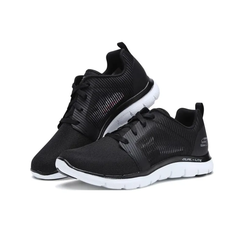Skechers Flex Appeal 2.0 Non-slip Wear-resistant Shock Absorption Low-Top Sports Casual Shoes Women's Black-2