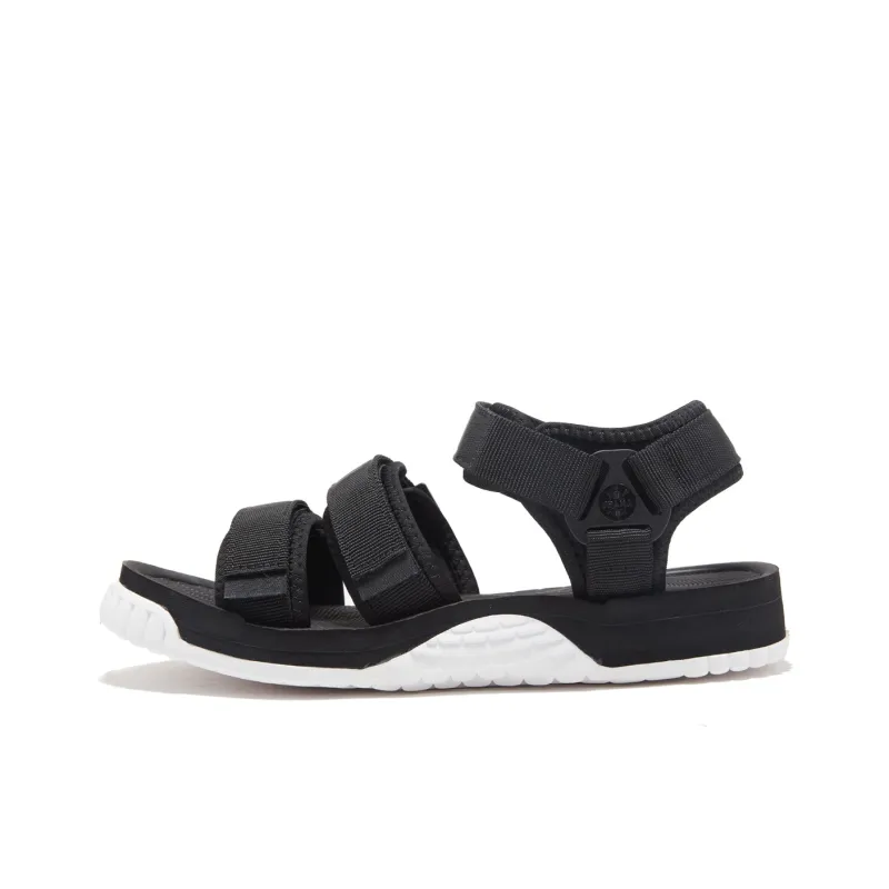 SHAKA Neo Bungy Hook and Loop Beach Sandals Unisex Black White-1
