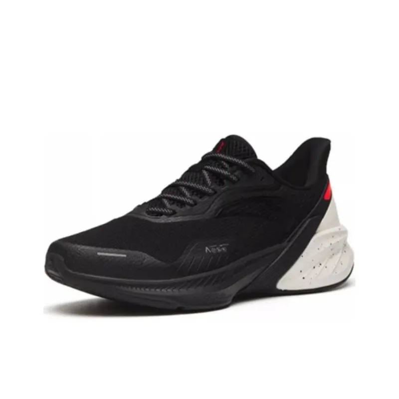 Anta DuCi4 Cushioning, Slip Resistant, And Abrasion Resistant Low Top Running Shoes Men's Black White Red-2
