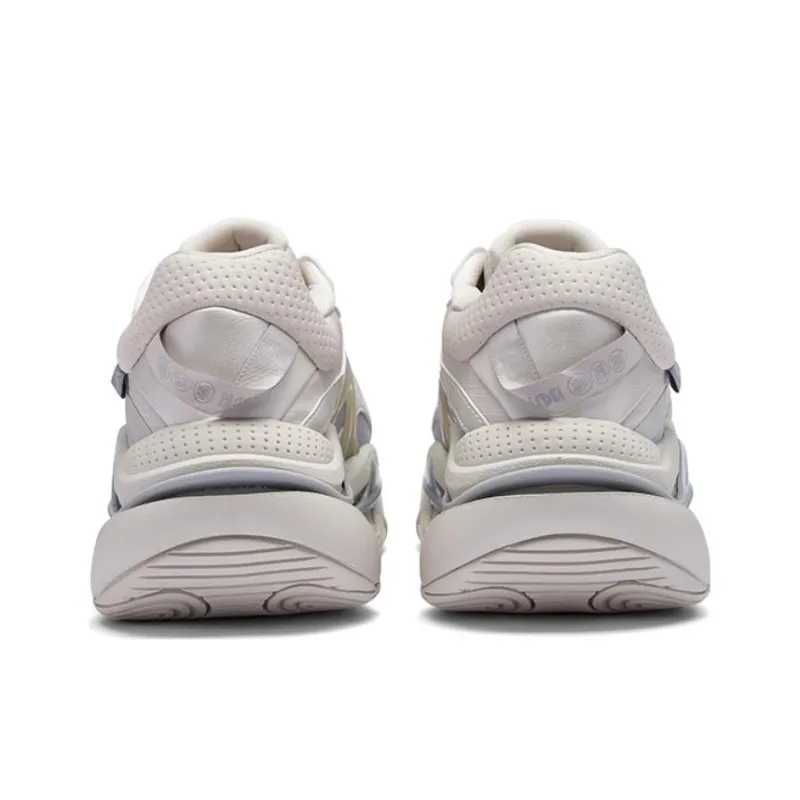 361° Shock Absorbers With Slip Resistant And Abrasion Resistant Properties Low Top Running Shoes Men's Gray White-4