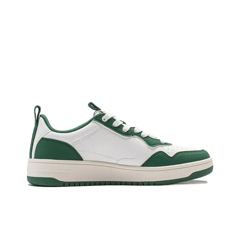 LiNing Star Sugar Anti Slip Wear Resistant Lightweight Breathable Low Top Skateboard Shoes Men's White Green-1