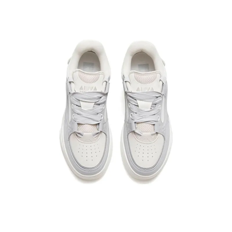 Anta AOJIE Qie Jie Slip-Resistant Cushioning Wear-Resistant Low-Top Skateboard Shoes Men's Gray White-3