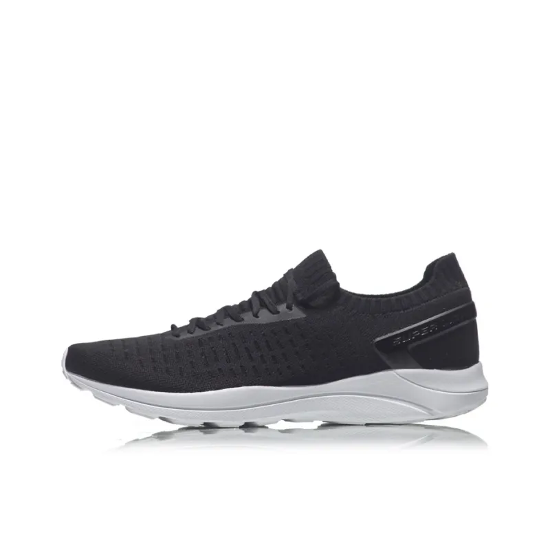 LiNing Qinghong Cushioning Breathable Lightweight Low-Top Running Shoes Unisex Black White-0