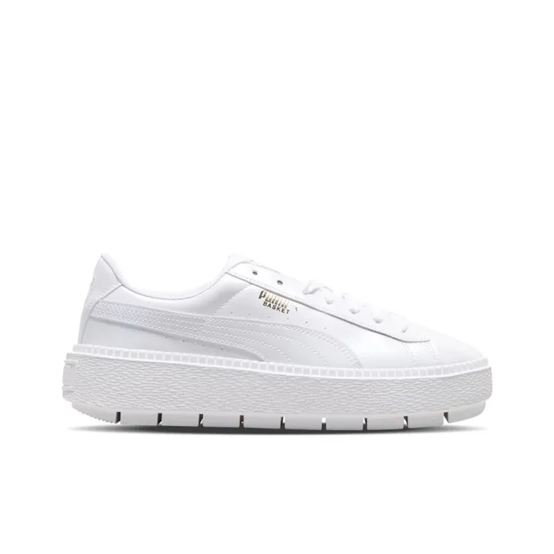 PUMA Basket Platform Retro Low Tops Casual Skateboarding Shoes Unisex White Women's-1