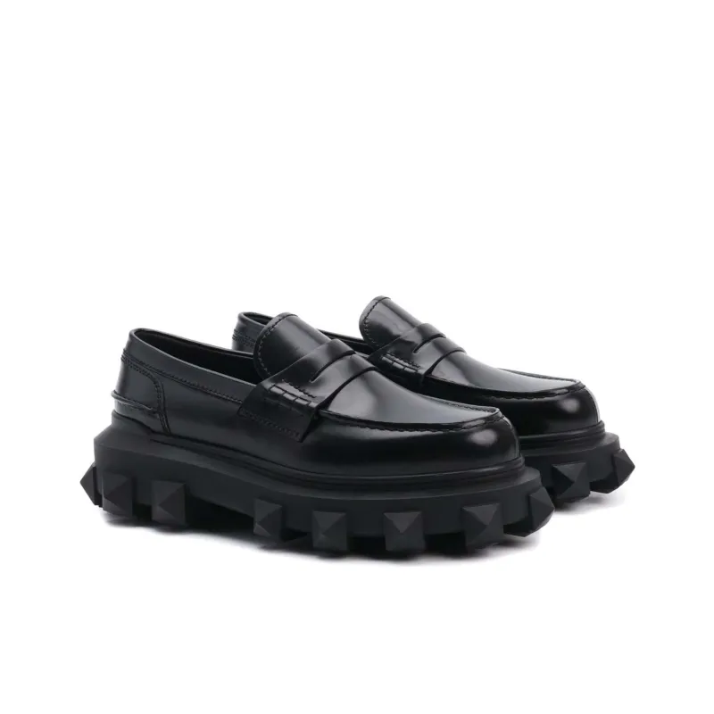 Valentino Trackstud Loafer 'Black'-3